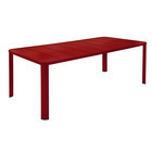 Table de jardin démontable OLÉRON XL en aluminium rouge 205x100X74 cm